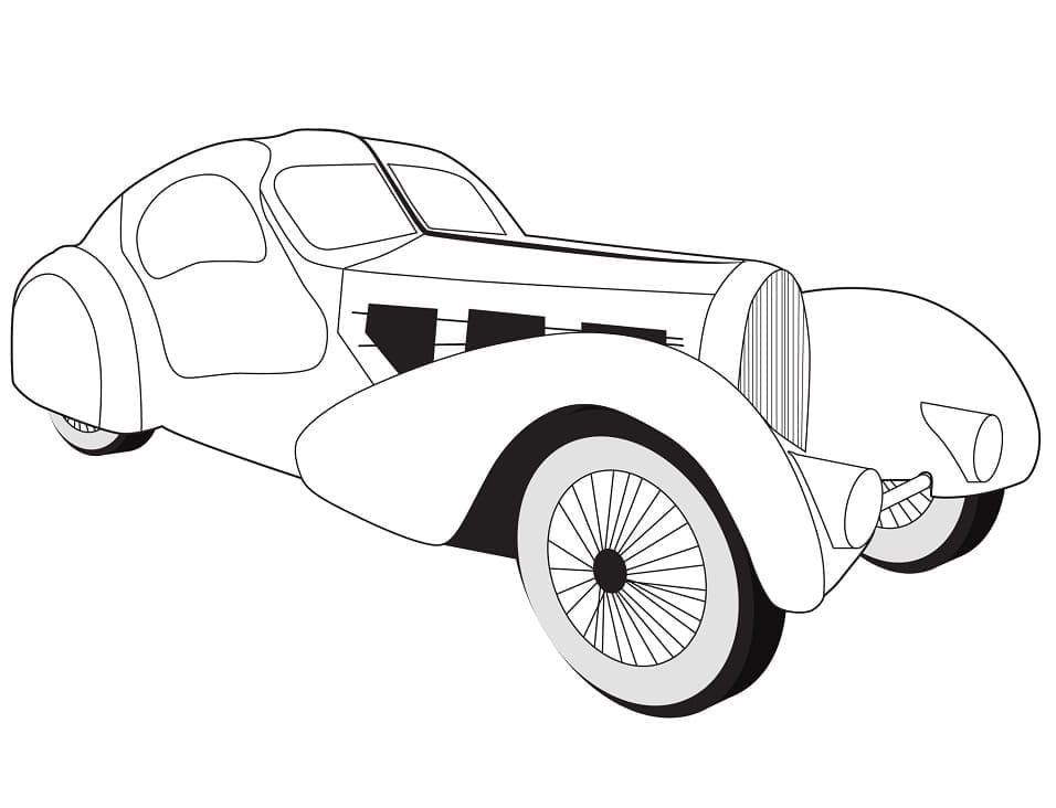 Coloriage Voiture Bugatti Vintage
