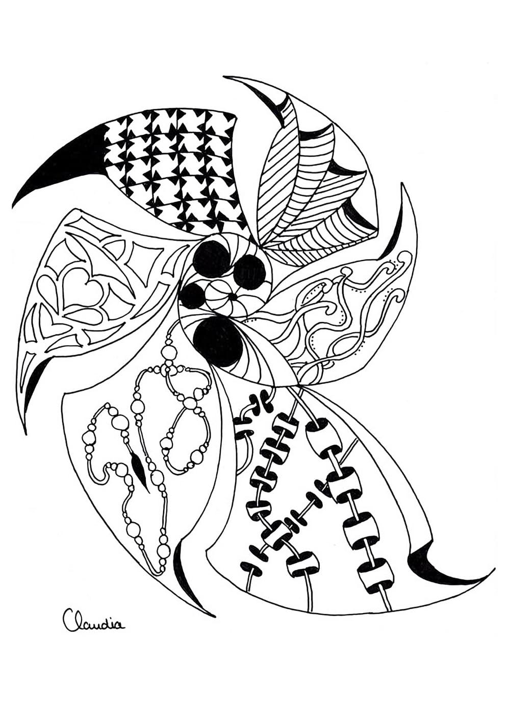 Zentangle Pour Adultes coloring page