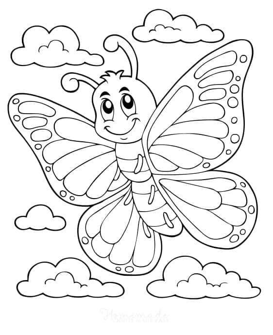 Un Papillon Joyeux coloring page