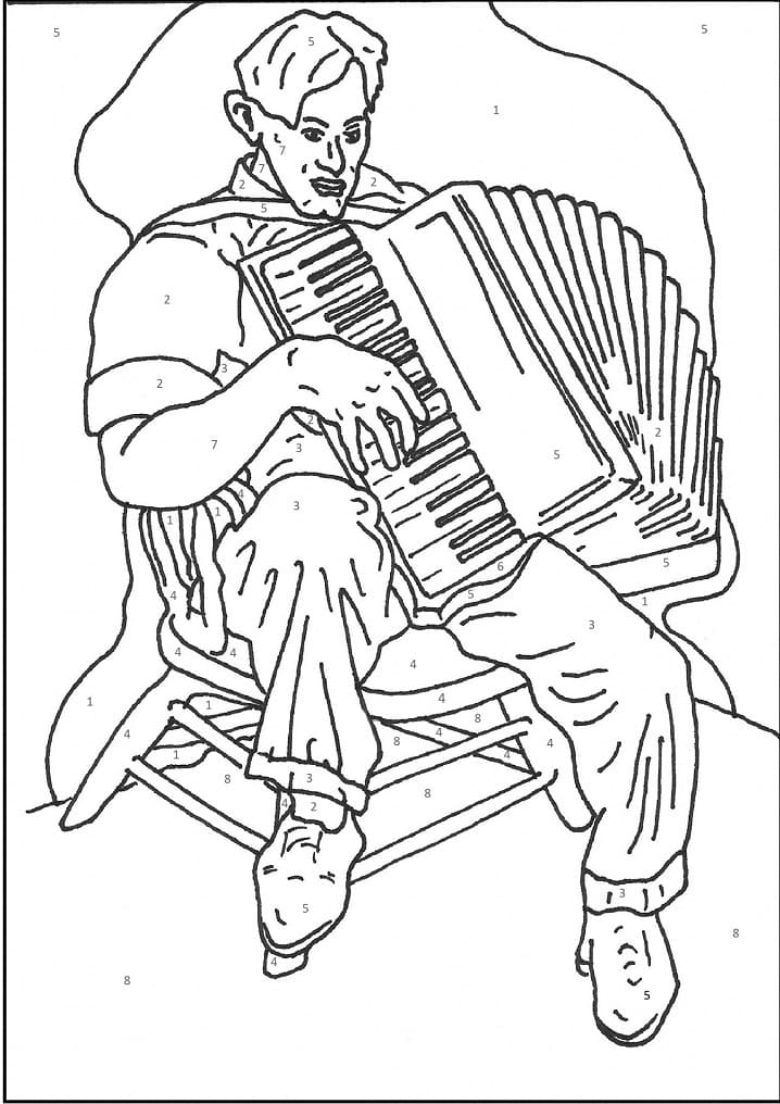 Accordéoniste coloring page
