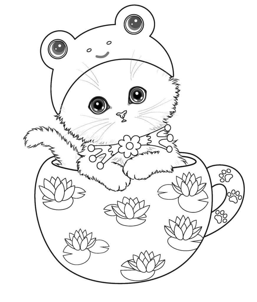 Adorable Chaton coloring page