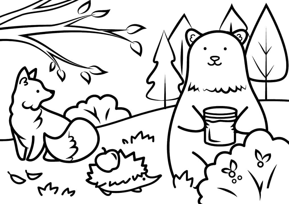 Animaux Automne coloring page