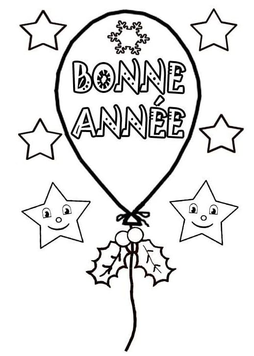 Ballon de Bonne Année coloring page