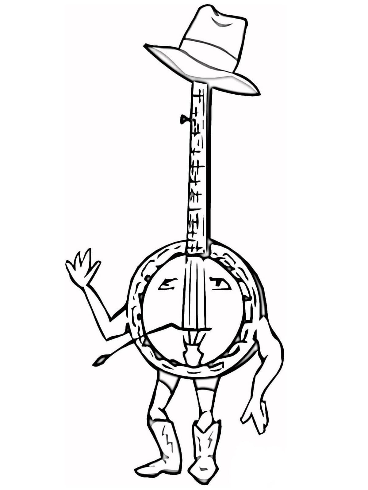 Banjo de Dessin Animé coloring page