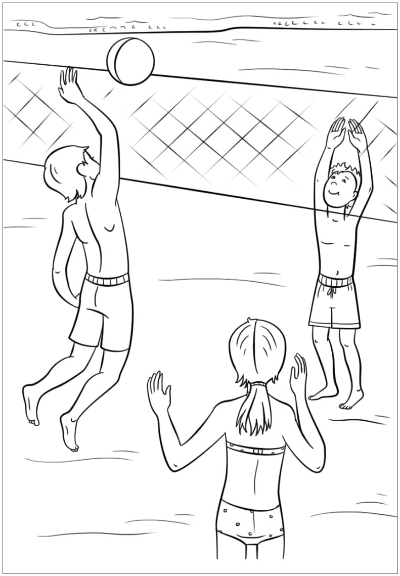 Beach-volley coloring page