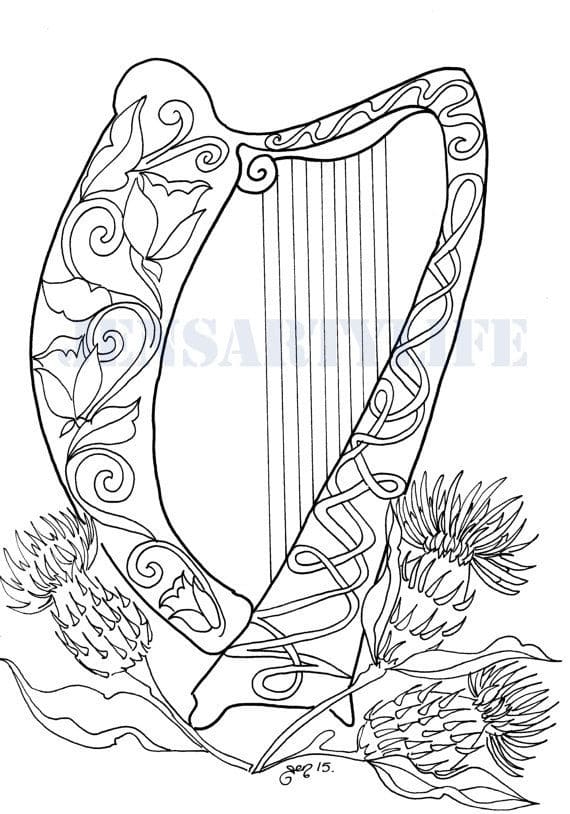 Coloriage Belle Harpe