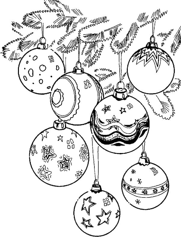 Belles Boules de Noël coloring page