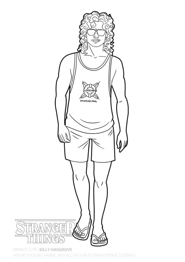 Billy Stranger Things coloring page