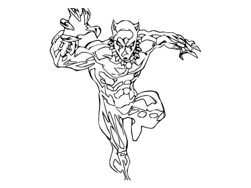 Black Panther Attaque coloring page