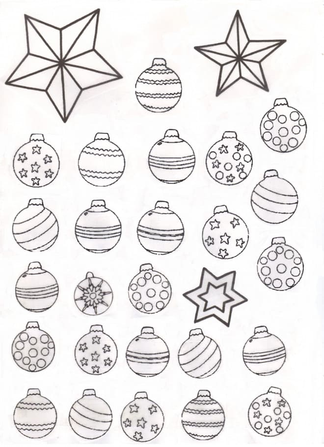 Boules de Noel coloring page