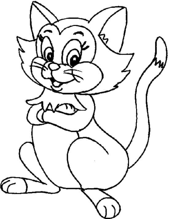 Chaton Heureux coloring page