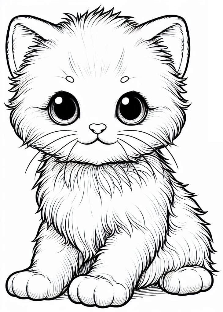 Coloriage Chaton Réaliste