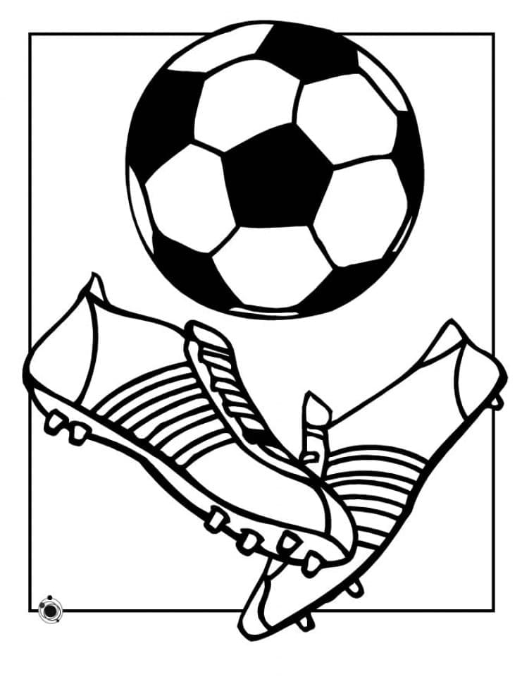 Chaussures et Ballon de Football coloring page