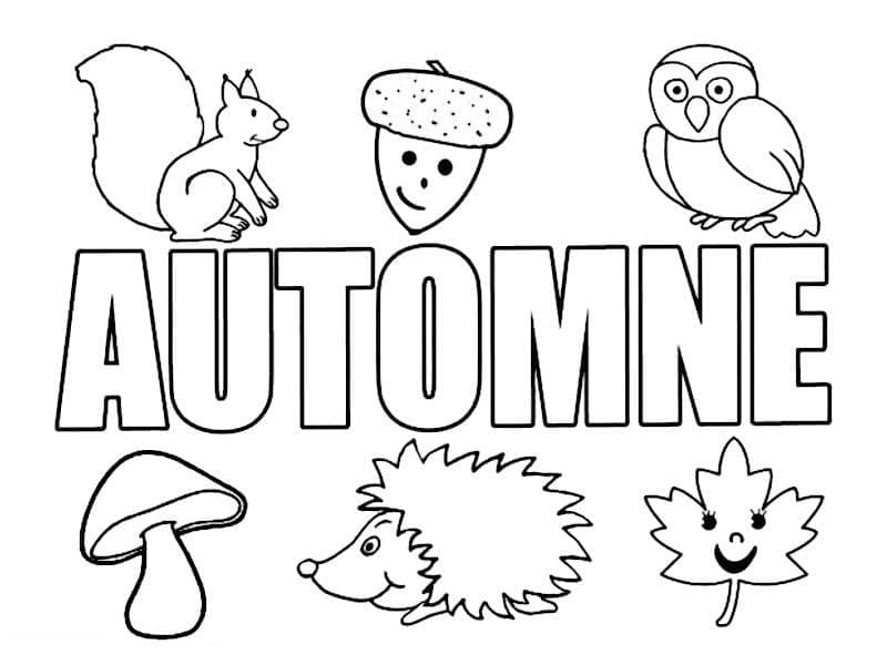 Choses Automne coloring page