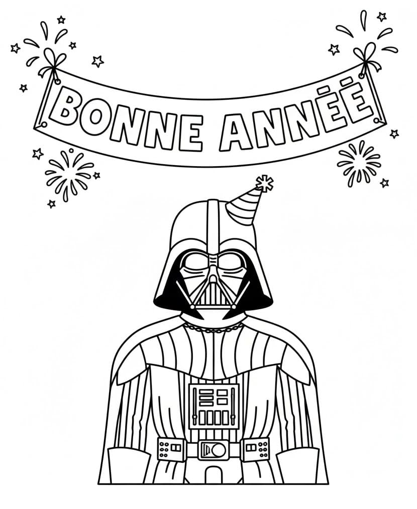 Dark Vador Bonne Année coloring page