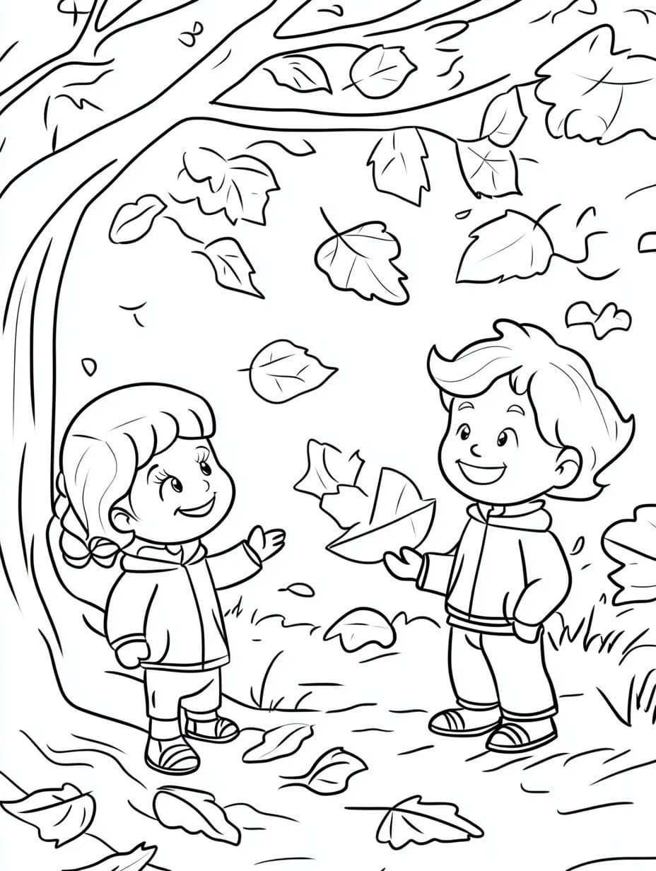 Coloriage Dessin De Automne Pour Les Enfants T l charger Et Imprimer 