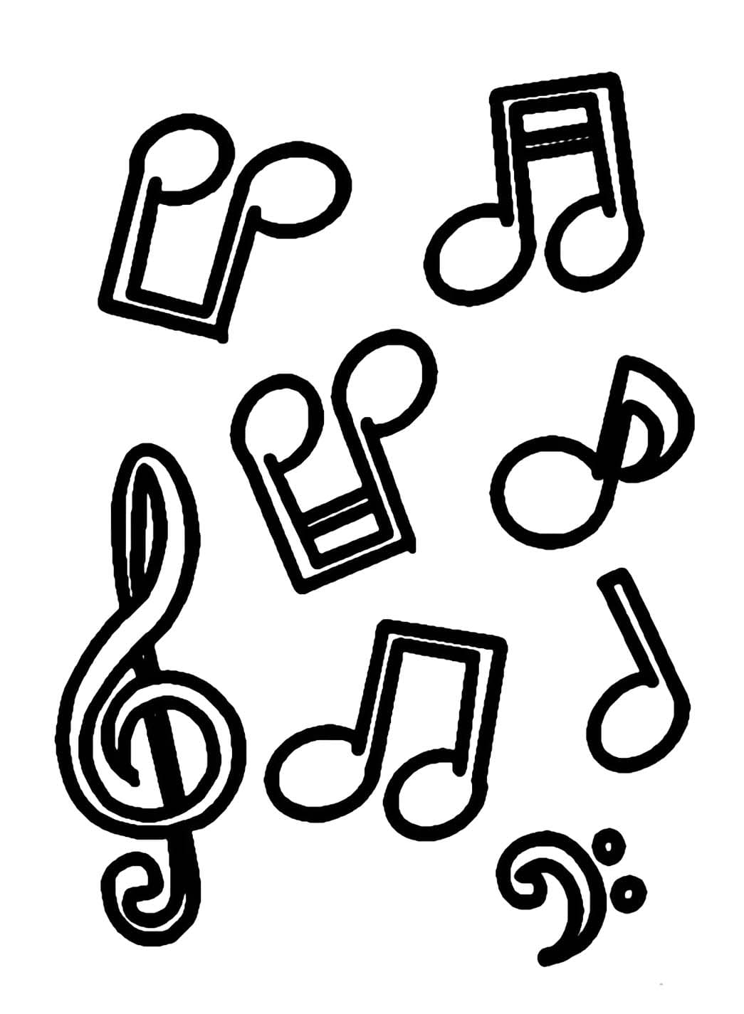 Dessin De Notes De Musique Basique coloring page