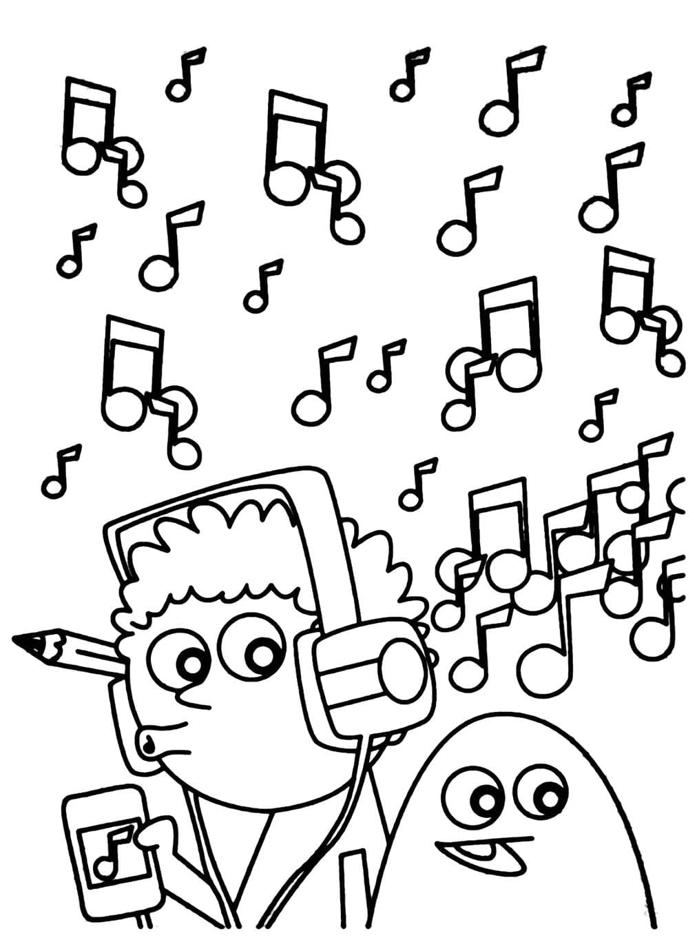 Dessin De Notes De Musique Simple coloring page