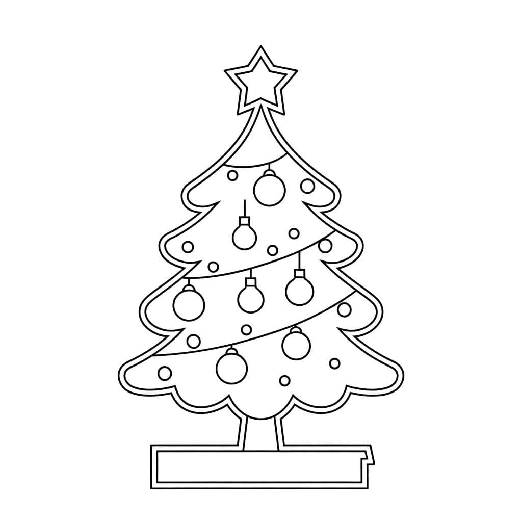 Dessin De Sapin De Noël Facile coloring page