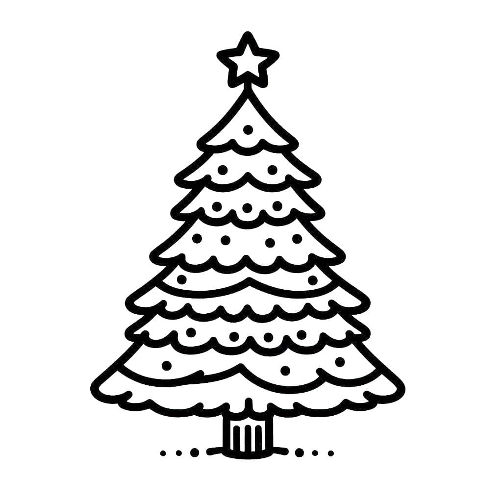 Dessin De Sapin De Noël Gratuit coloring page