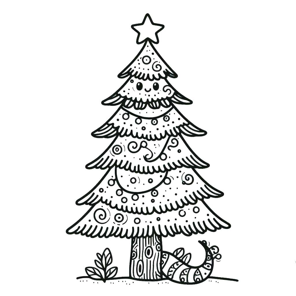 Dessin De Sapin De Noël Pour Les Enfants coloring page