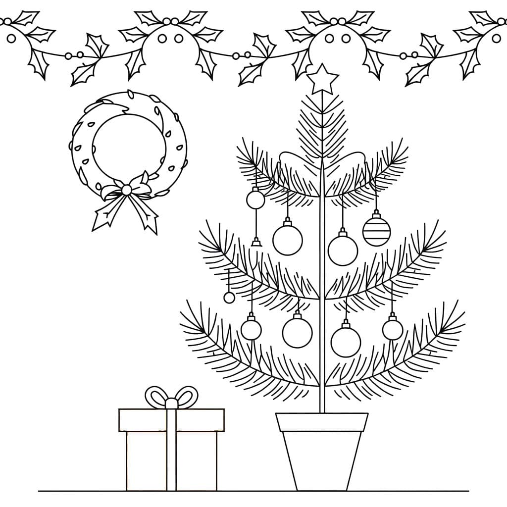 Dessin De Sapin De Noël Simple coloring page