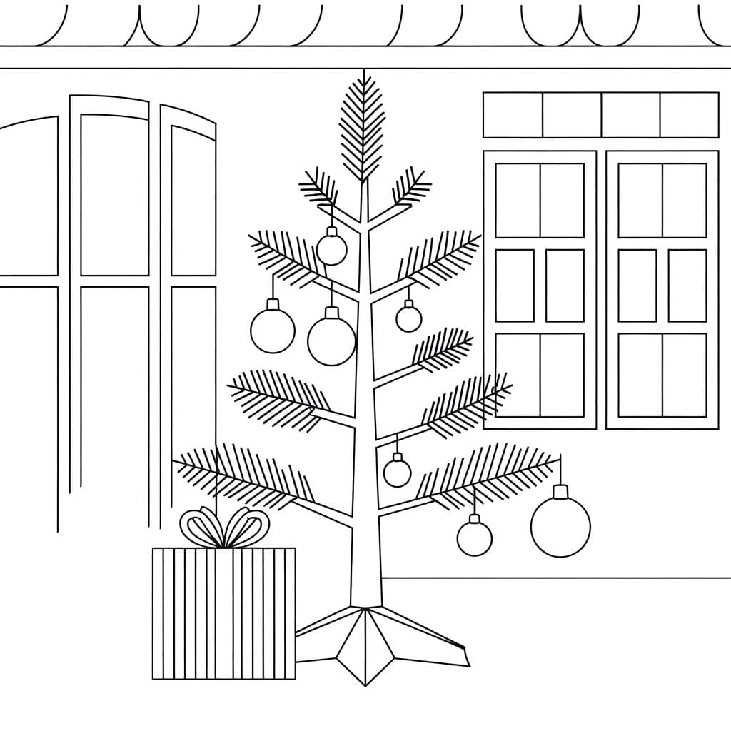 Dessin De Sapin De Noël Très Bien coloring page