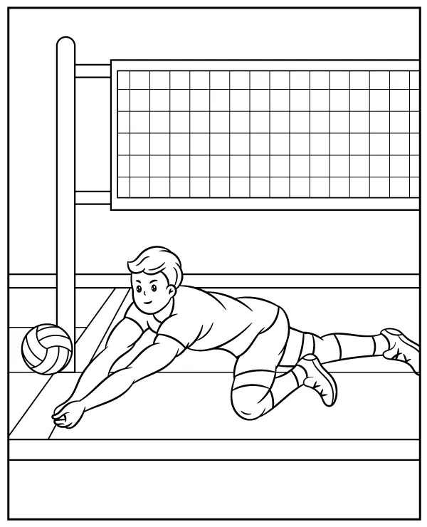 Coloriage Dessin De Volley-Ball Basique