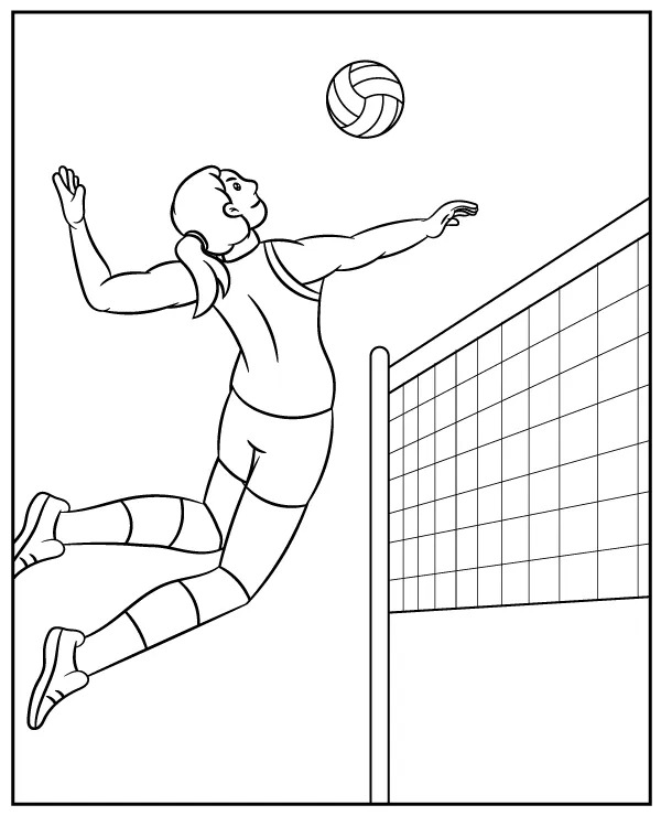 Coloriage Dessin De Volley-Ball Facile