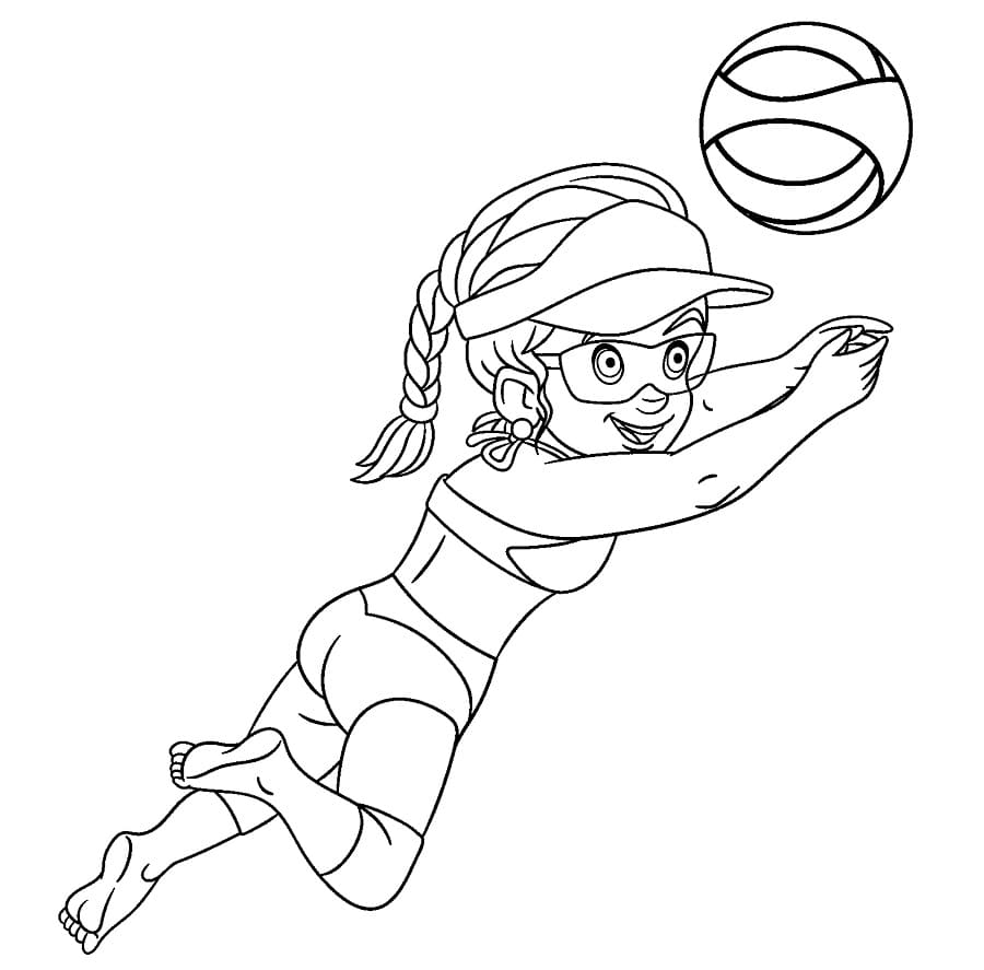 Coloriage Dessin De Volley-Ball Gratuit