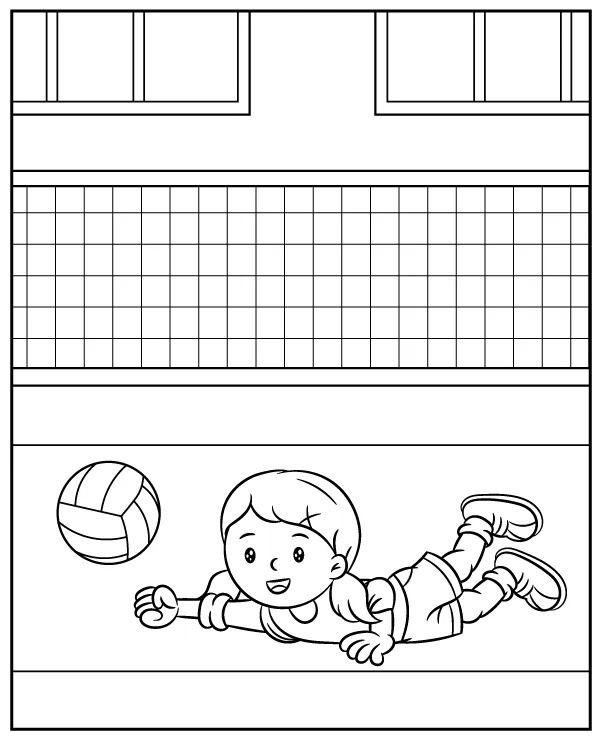 Coloriage Dessin De Volley-Ball Imprimable