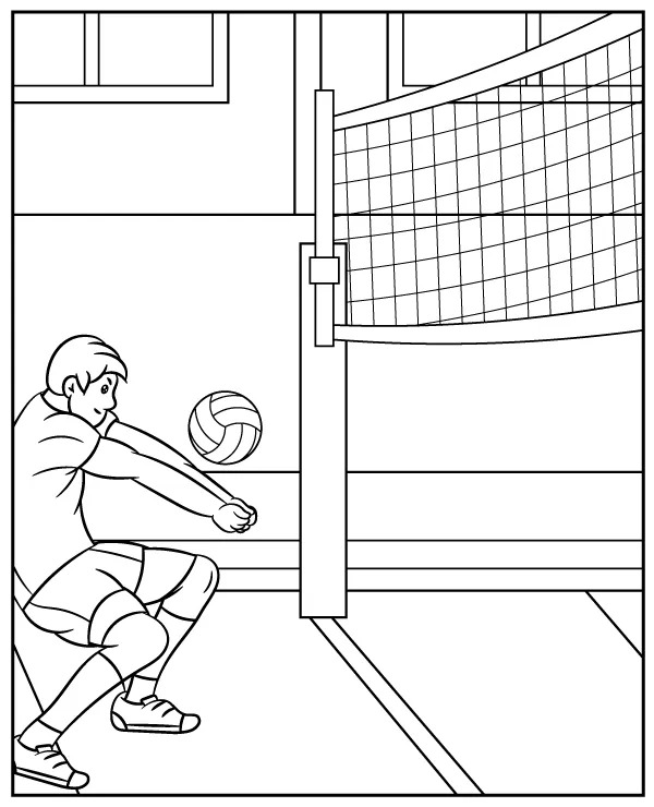 Coloriage Dessin De Volley-Ball Pour Enfant