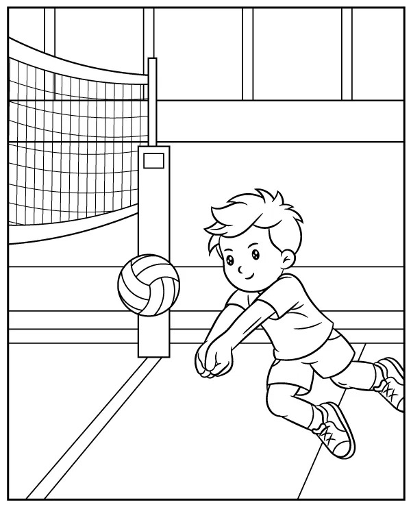 Coloriage Dessin De Volley-Ball Pour Enfants