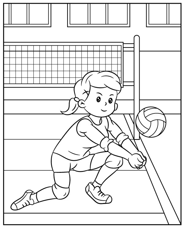 Coloriage Dessin De Volley-Ball Pour Les Enfants