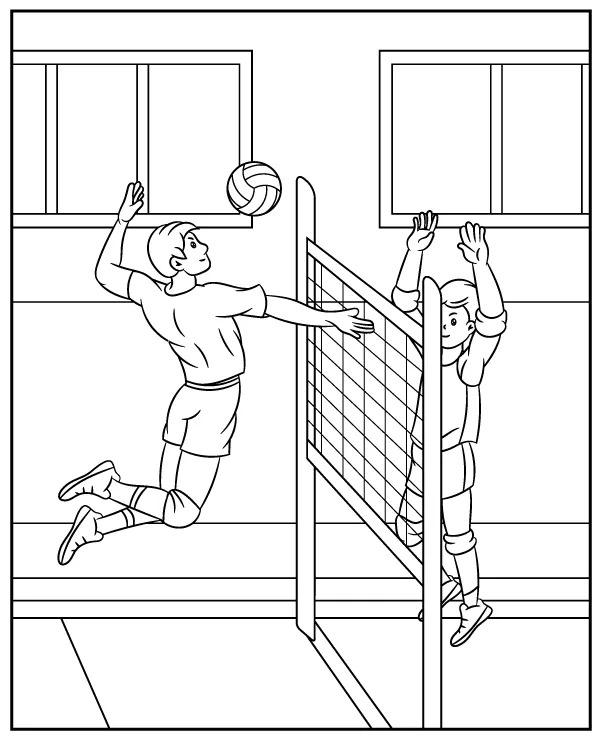 Coloriage Dessin De Volley-Ball Simple