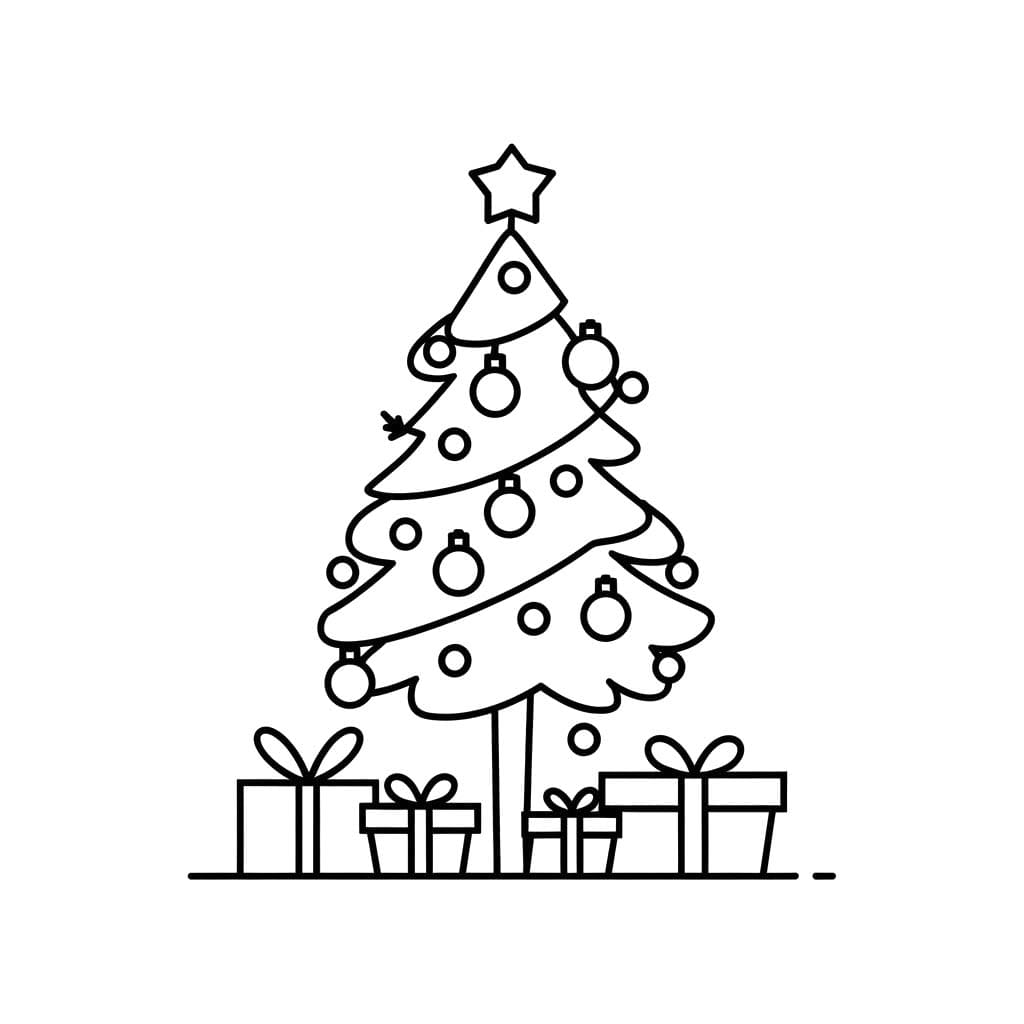 Dessin Gratuit De Sapin De Noël coloring page