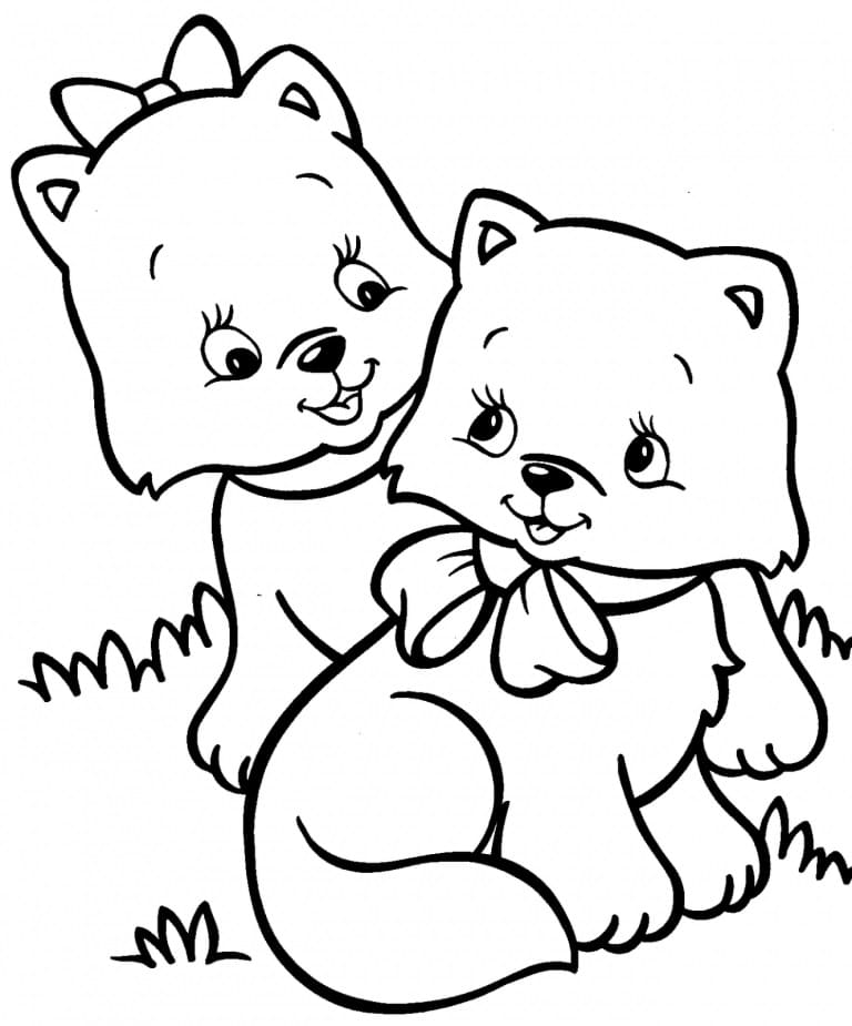 Deux Chatons coloring page