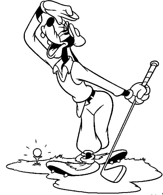 Dingo Joue au Golf coloring page