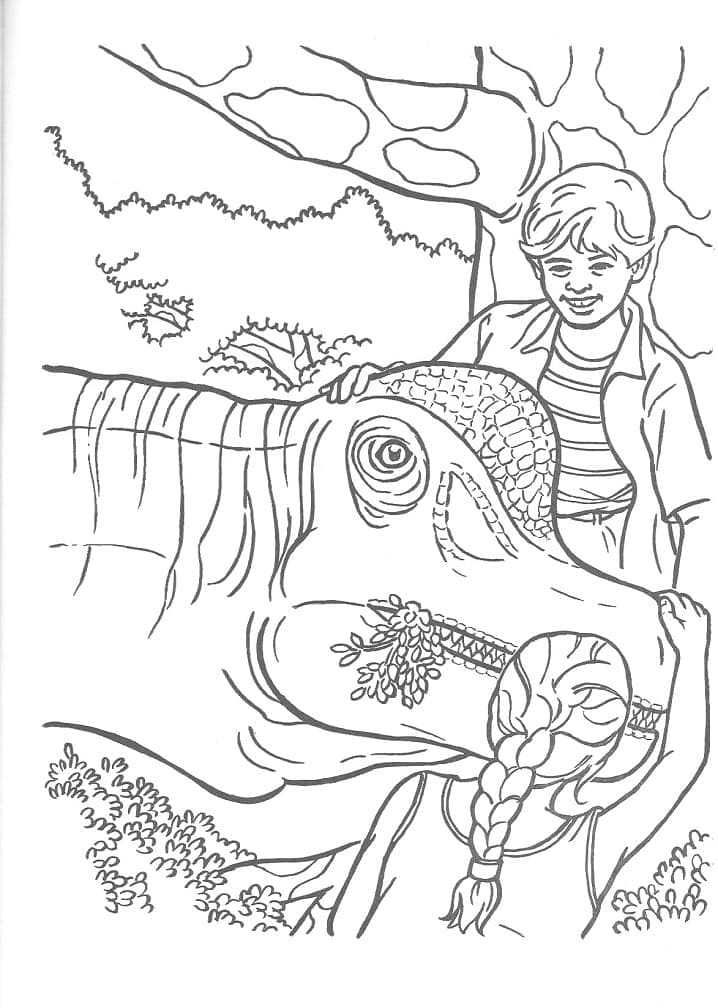 Dinosaure dans Jurassic Park coloring page