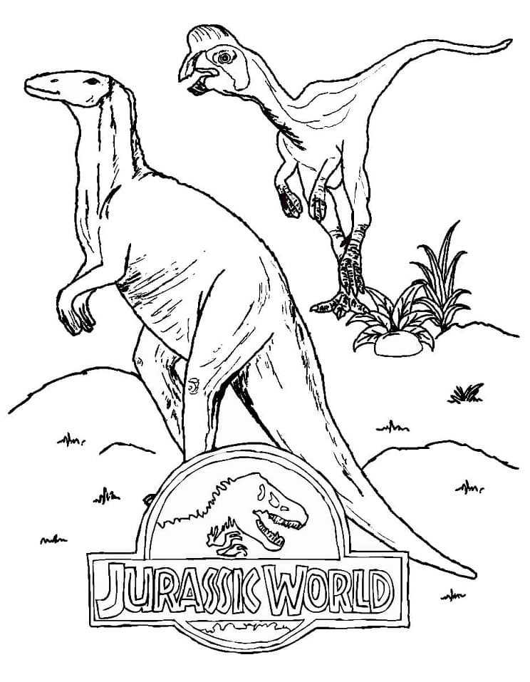 Dinosaures dans Jurassic Park coloring page