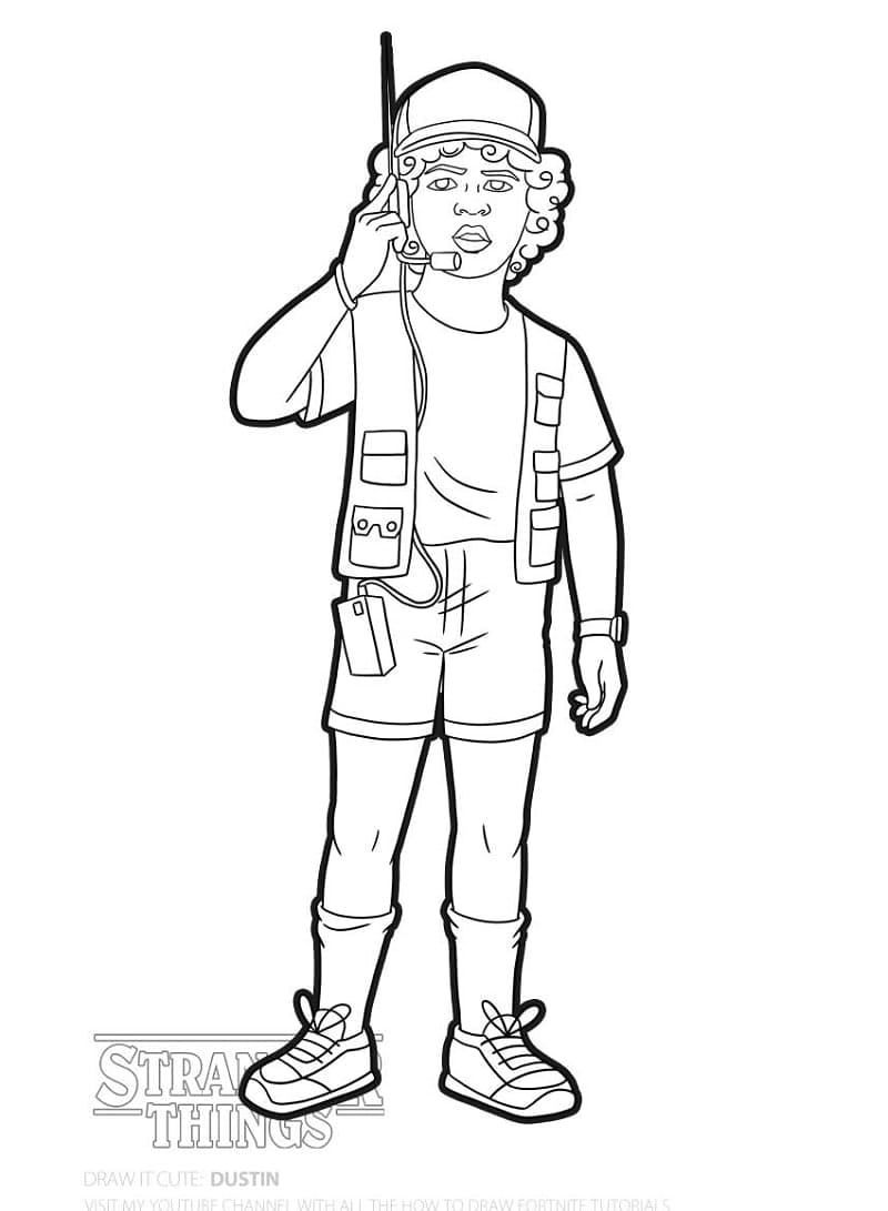 Dustin Stranger Things coloring page