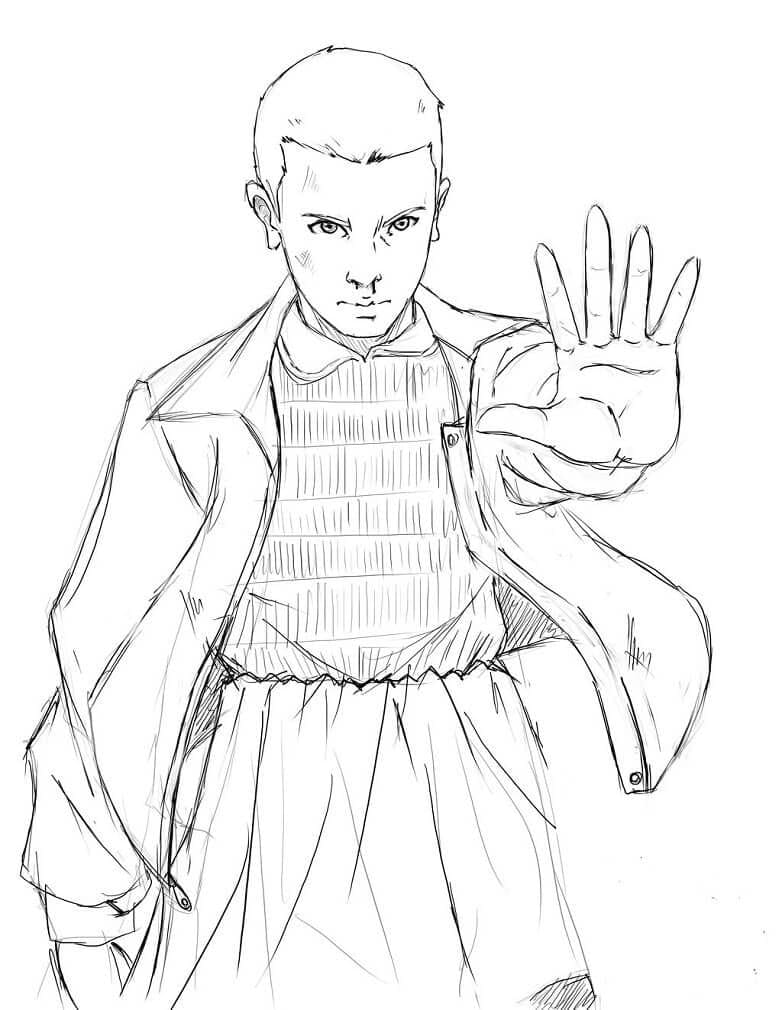 Eleven Stranger Things coloring page