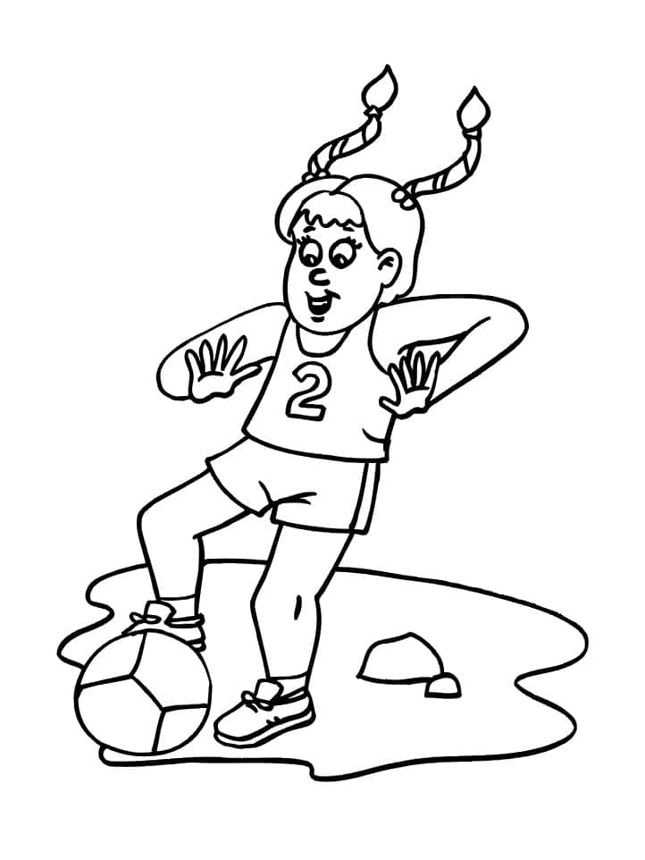 Footballeuse coloring page