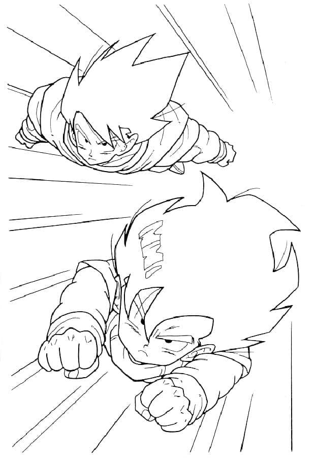 Coloriage Goku et Gohan Dragon Ball Z