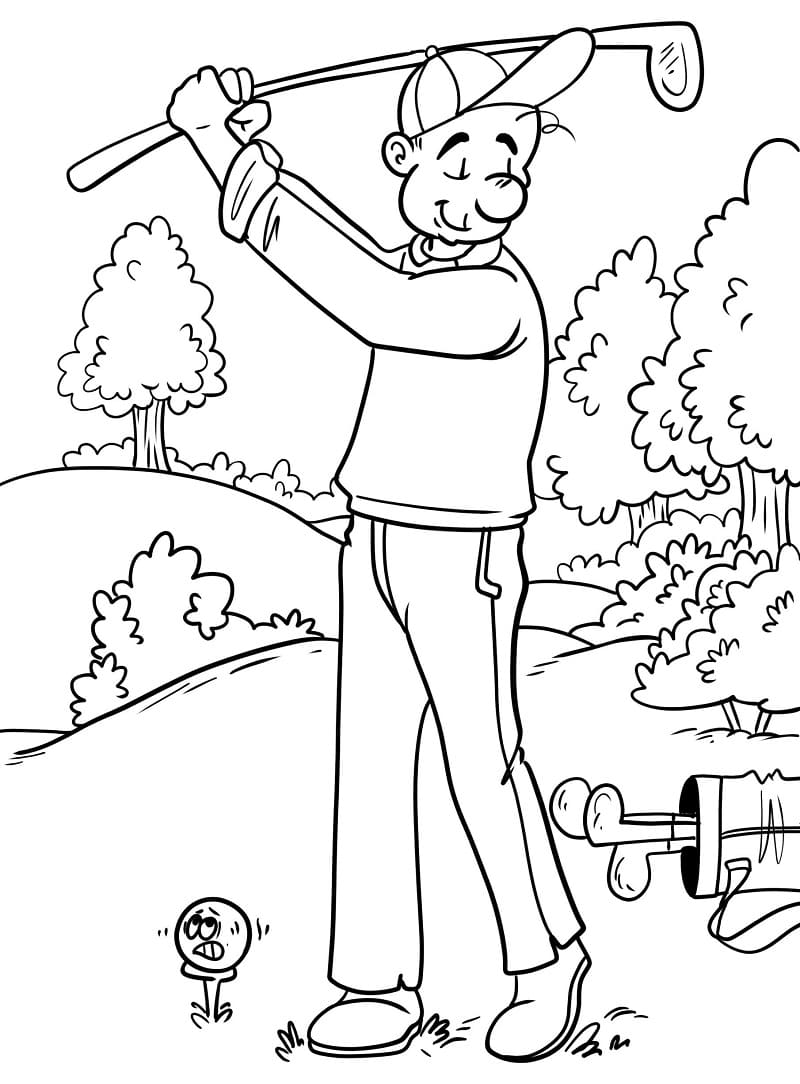 Golfeur coloring page