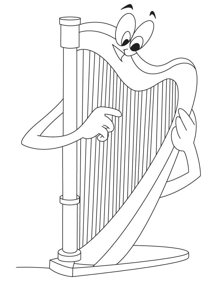 Harpe de Dessin Animé coloring page