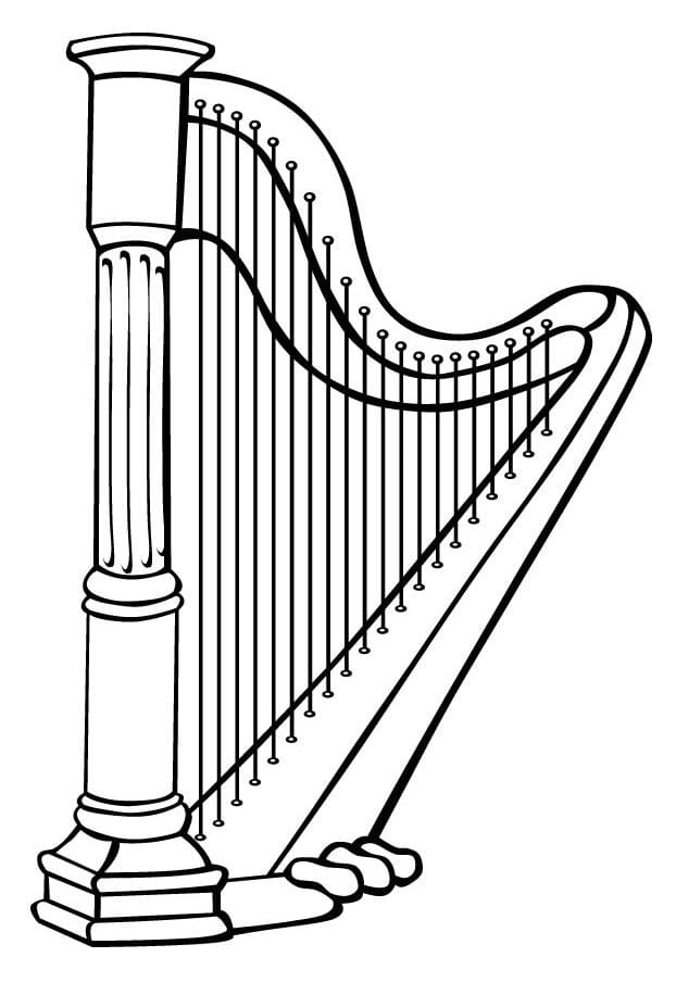 Coloriage Harpe Gratuite