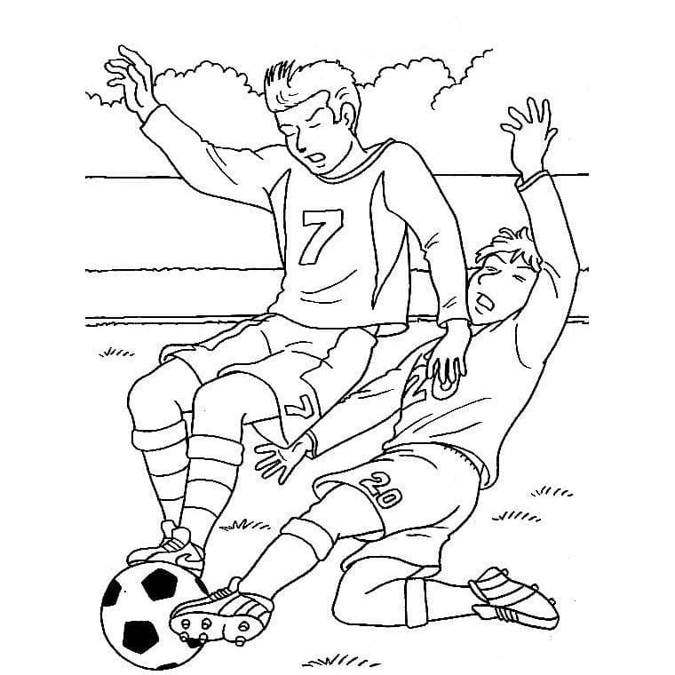 Jeunes Garçons Jouant au Football coloring page