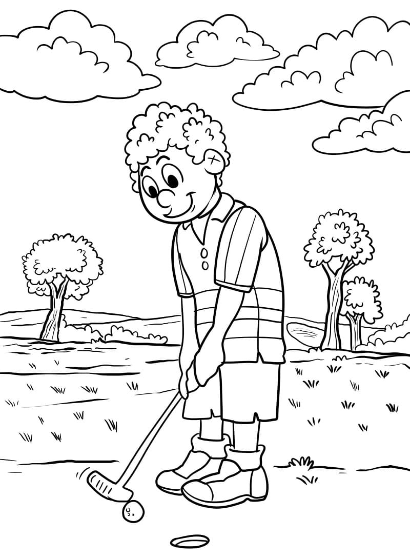 Joue au Golf coloring page