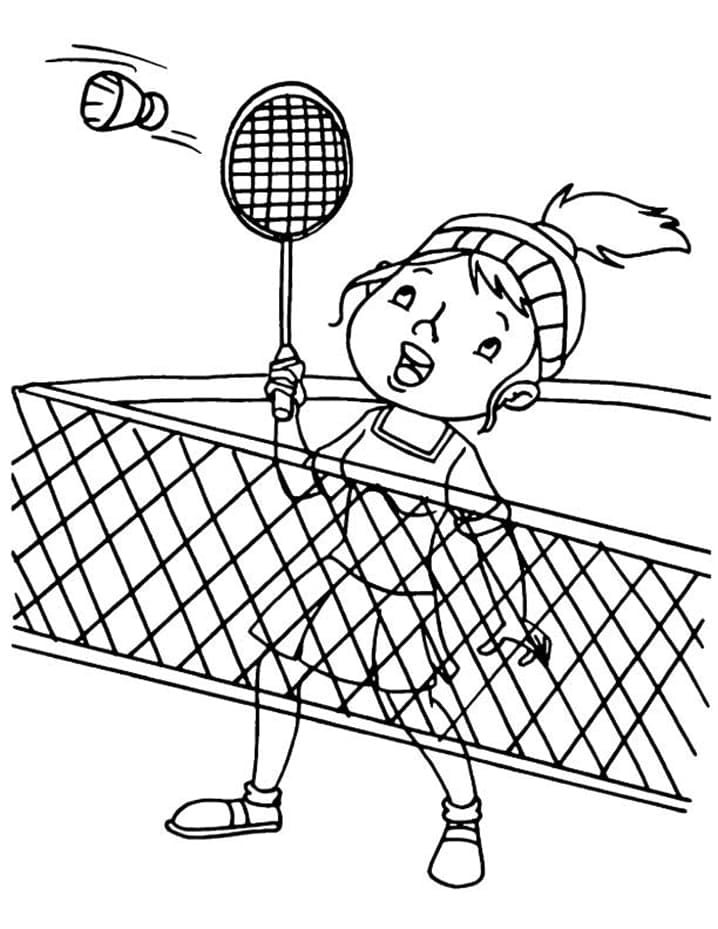 Coloriage Jouer au Badminton